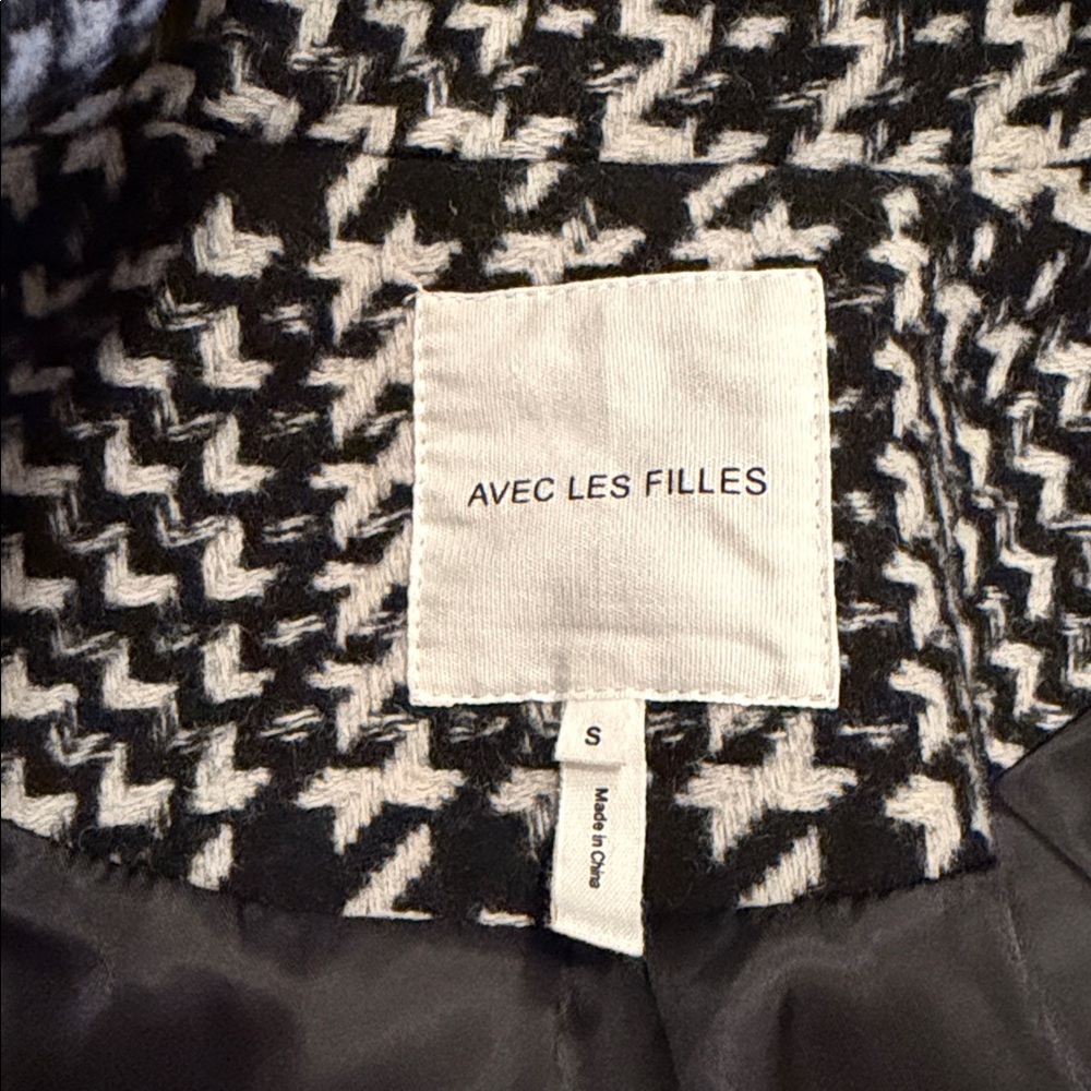 Avec Les Filles Black and White Pea Coat - Picture 2 of 4